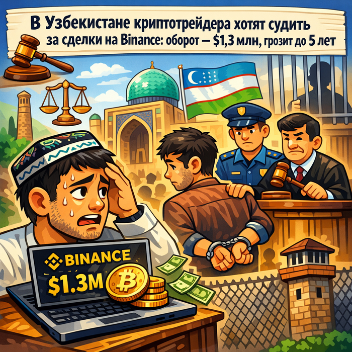 В Узбекистане криптотрейдера хотят судить за сделки на Binance: оборот - $1,3 млн, грозит до 5 лет - 27.01.26 07:05