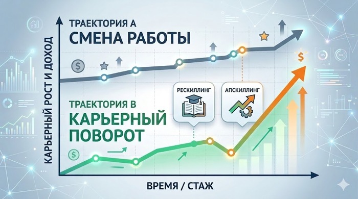 Карьерный разворот после 30: как сменить профессию через рескиллинг и апскиллинг