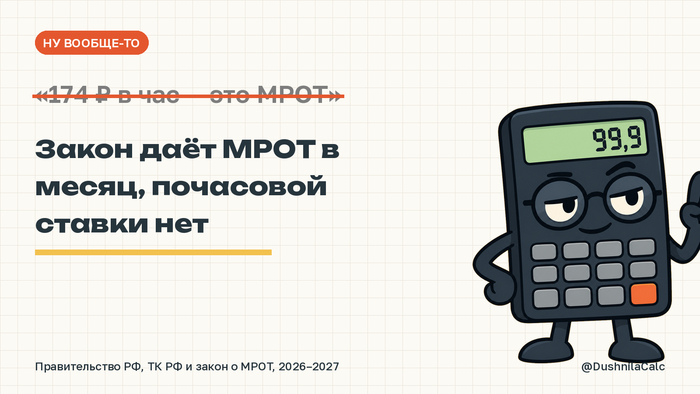 174 рубля в час. И это не МРОТ - 04.10.26 16:45