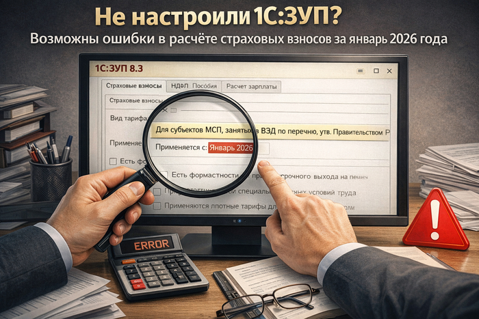 Срочно проверь страховые взносы за январь 2026 года и настройки 1С - 13.02.26 11:10