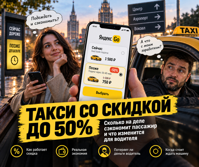Такси со скидкой 50%: сколько получится сэкономить на поездке