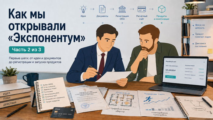 Как мы открывали &laquo;Экспонентум&raquo;. Часть 2: регистрация, ОКВЭДы, устав и банк - 22.05.26 18:35