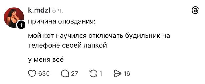 Работяги, запоминаем новое оправдание для начальника перед предстоящей рабочей неделей после длинных выходных - 03.05.26 16:14