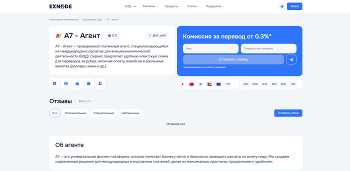 А7 агент: обзор площадки для переводов за рубеж - 26.08.25 23:59