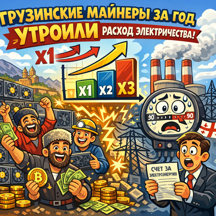 Грузинские майнеры за год УТРОИЛИ расход электричества - 23.01.26 07:07