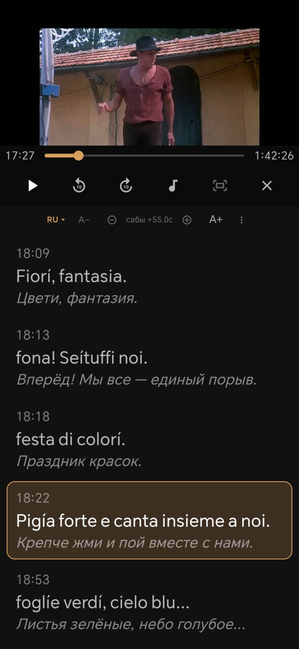 DeepRead. Часть 5: смотреть фильм и учить язык — субтитры с переводом и разбором слов - 06.09.26 15:29