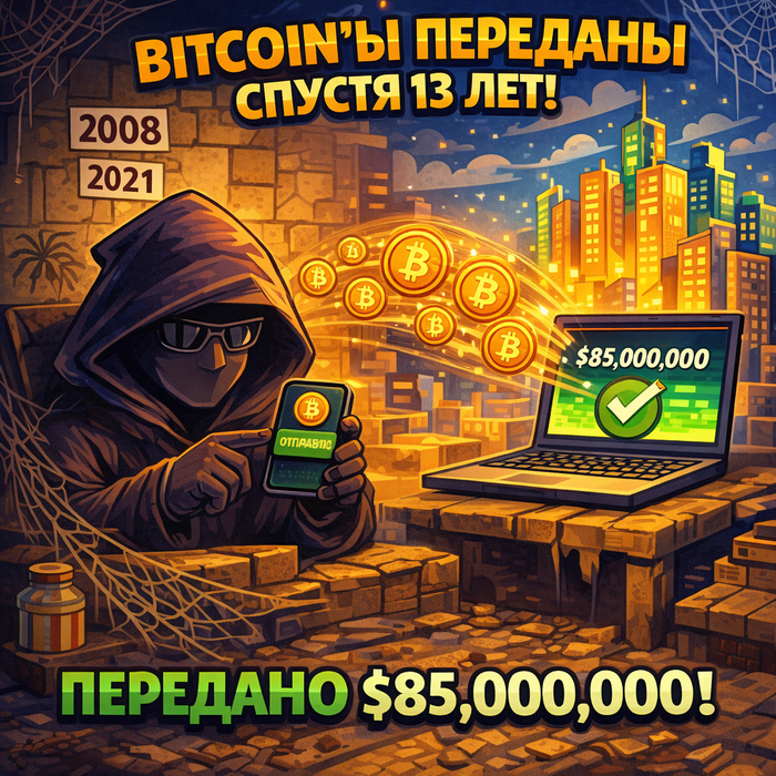 Проснулся &laquo;биткоинпризрак&raquo;: кто-то сдвинул $85 млн в BTC после 13 лет тишины - 21.01.26 07:07