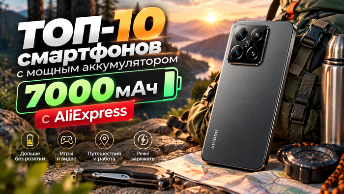 ТОП-10 смартфонов с мощным аккумулятором 7000 мАч с AliExpress