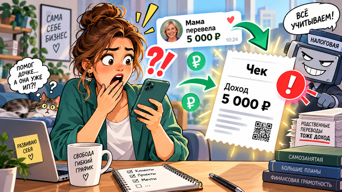 Мама перевела деньги, а ФНС начислила налог: ловушка авточеков для самозанятых - 15.09.26 07:06