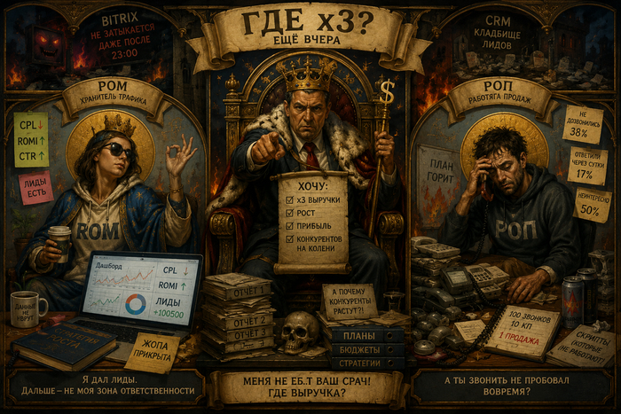 CEO: &laquo;Меня не волнует ваш срач! Почему выручка не x3 ещё вчера?&raquo;Или краткая история того, как в российских компаниях выглядит “growth” - 28.05.26 11:35