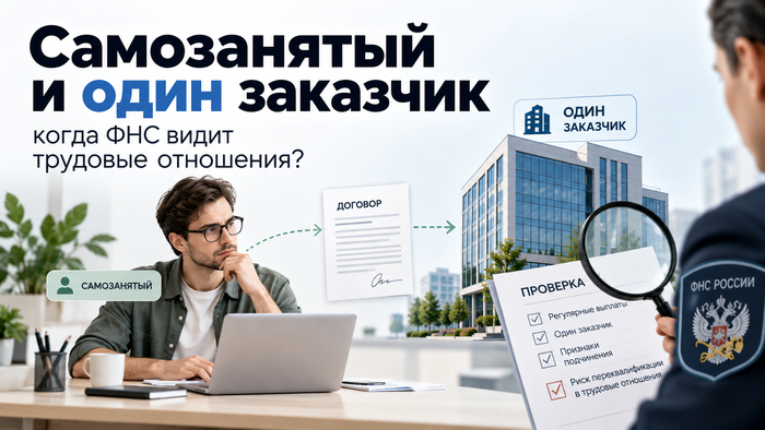 Самозанятый работает почти только с одной компанией: когда ФНС может увидеть трудовые отношения - 07.10.26 09:50